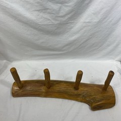 Rustic Live Edge Cedar Coat Hat Rack With Four 6 In Pegs 21.5in Long X6 In Tall