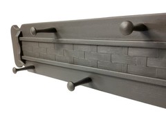 Wall Hung Coat Rack Hanger Modern Contemporary Painted Slate Gray Wood Entryway