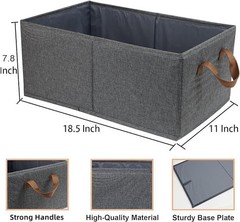 Fordonral 3 Pack Large Foldable Storage Bins for Closet Clothing Sheets Toys