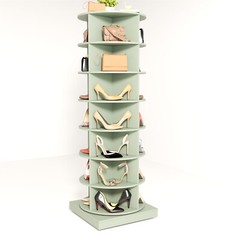 Modern 7 Tier Rotating Shoe Rack Tower 360° Spinning Shoe Display Carousel