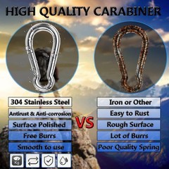 16 Count Heavy Duty Spring Snap Hooks – 304 Stainless Steel for Camping & Hiking