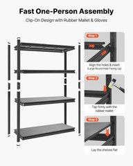 Storage Shelves, 4-Tier Adjustable, 2400 lbs Capacity, Heavy Duty Garage Stor…