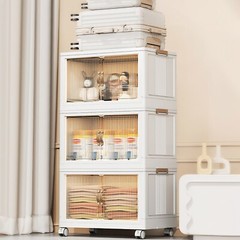 3pcs Collapsible Stackable Storage Bins Closet Organizer Plastic Container Box