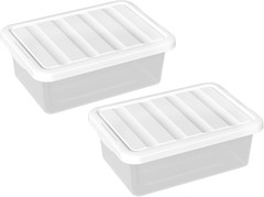 2-Pack 14 Qt Clear Storage Bins with Lids – Stackable Heavy-Duty Organizers