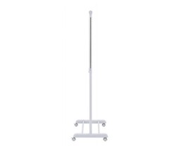 Adjustable Metal Rolling Garment Clothes Rack, Chrome & White
