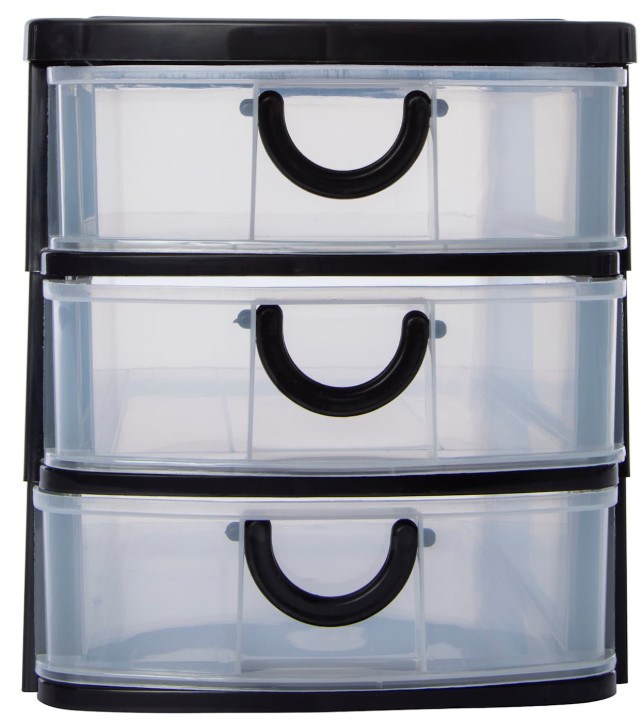 Stackable 3-Drawer Mini Organizer 7.5in X 6.25in Various Colors New