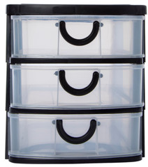 Stackable 3-Drawer Mini Organizer 7.5in X 6.25in Various Colors New