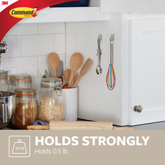 Command Small Metallic Hooks [Removable]: small / 4-pack (Stainless Steel)
