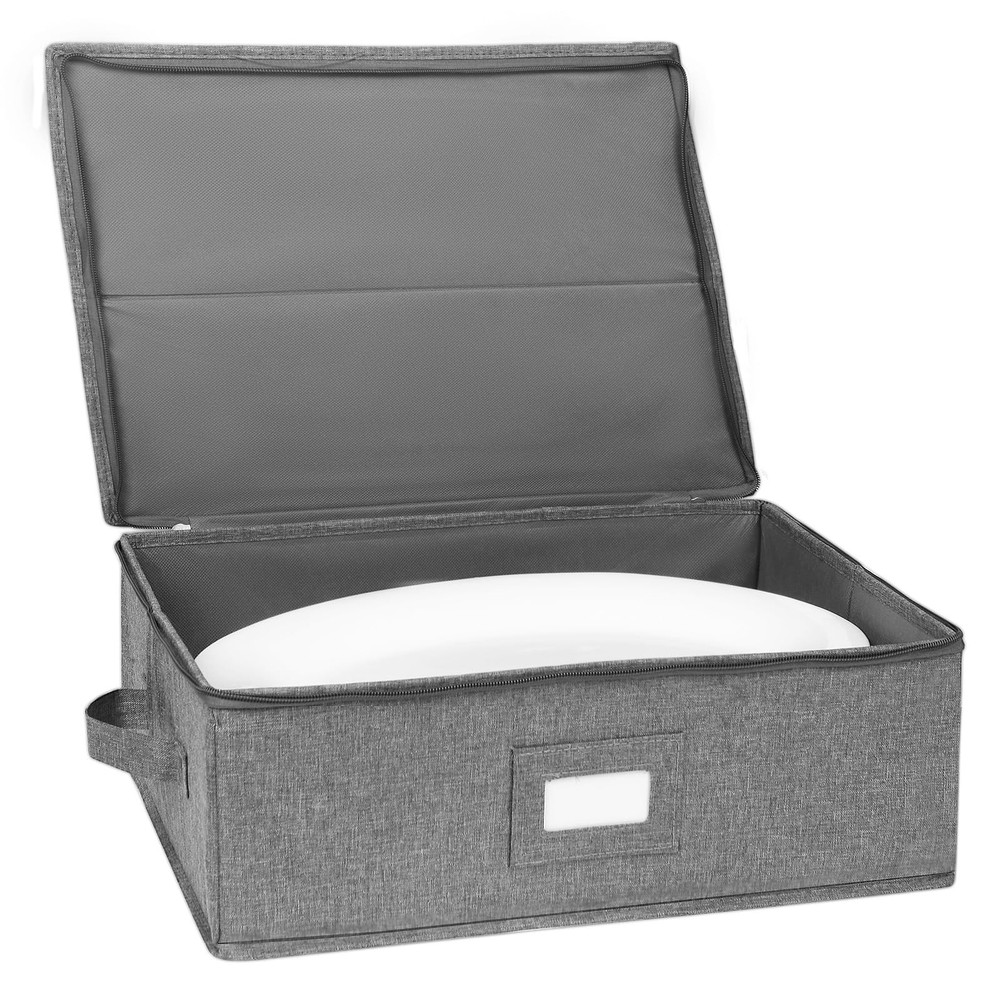 Platter Storage Case China Containers Hard Shell Stackable 17x13x6 Grey