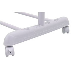 Heavy Clothes Hanger Adjustable Height Rolling Garment Rack Metal Chrome White