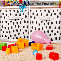 11″ Fabric Storage Cube Bins – 6 Pcs Polka Dot Organizer for Toys & Clothes