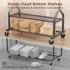Heavy Duty Rolling Clothes Rack, Adjustable Metal Hanger, 556 LBS Capacity, Port