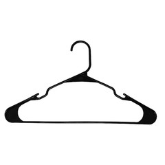 Essentials 10 -Pack Black Plastic Clothes Hanger 16.5-in x 9-in
