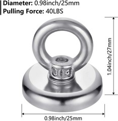 40 LBS(18KG) Magnetic Hooks Super Strong Neodymium Magnetic Hooks with Countersu