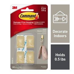 17032BR-4ES Metallic Hooks, 0, Brass, 16 Count