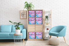 Tie Dye Fabric Storage Cubes – 6 Collapsible Bins for Organizing & Toys