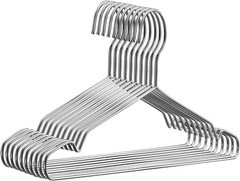 10 Pack Wire Coat Hangers – Strong, Heavy Duty, 16.5 In Ultra Thin, Space Saving