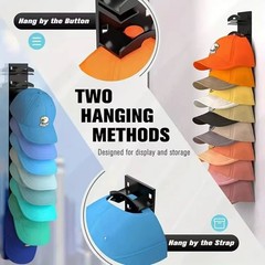 2 Pack Hat Organizer for Baseball Caps, Hat Rack for Wall with Strong Adhesive H