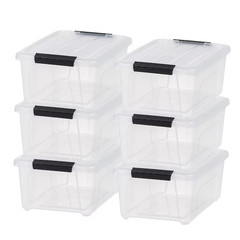 IRIS 13.5 Quarts Clear Stackable Tote with Latching Lid 6 Pack