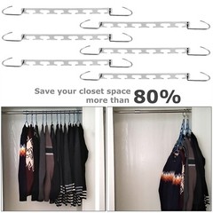 6 Pack Metal Wonder Closet Hanger Organizer Hook Space Saving Clothes Rack NEW
