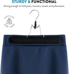 High-Grade Wooden Pants Hangers with Clips Non Slip Slack Skirt Hangers, 10 Pack