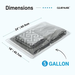 Clearware 50 Large Storage Bags With Zipper Top – 5 Gallon Bags 18 x 24, Extra