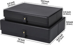 Elegant Faux Leather Photo Storage Boxes with Dust-Proof Lid – Set of 2
