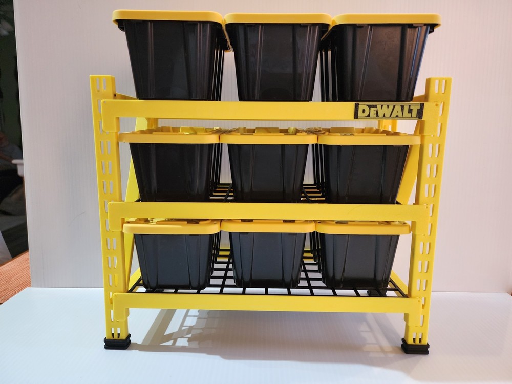 9 x Lowe’s Teeny Tote Black W/ 3D Printed Yellow Rack
