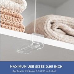 HBlife 4 Pack Closet Organizers and Storage, Clear Shelf Dividers, Vertical Purs