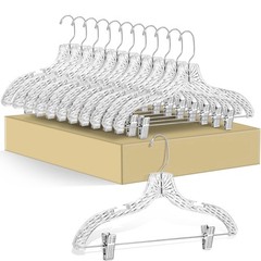 Quality Clear Plastic Skirt Hangers – 12 Pack Crystal Cut for Skirt, Pant, Dr…