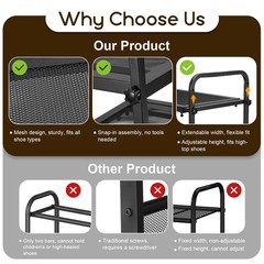 Nplehome Expandable Rack For – For Entryway Adjustable Metal Storage