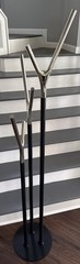 Frost Denmark “Wishbone” Coat Rack Hall Stand, Matte Black/Polished Chrome