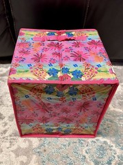 Natural Life Collapsible Fabric Storage Cube Bin 11″ Boho Floral Tote Foldable
