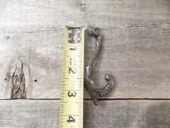 5 COAT HOOKS IRON VINTAGE ANTIQUE LOOK HAT HOOK KEY BATH HARDWARE SILVER SMALL