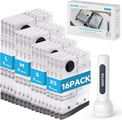 8 Pack Travel Vacuum Bags with Wireless Pump – Space Saver for Luggage & Travel