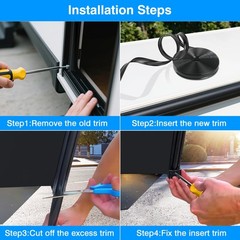 RV Trim Molding Insert 1″ RV Vinyl Trim Insert 50’ Black Camper Trim Moldin…