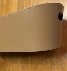 Faux Leather Storage Bin Caddy Towel Drinks 2 Tone Brown New Elegant Decor