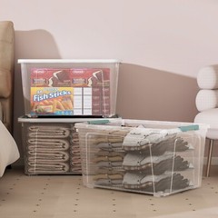 Idotry 85 Qt Clear Plastic Stackable Latching Storage Box w/ Lid & Wheels 4 Pack