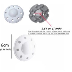 HomeNite 6 Pack Moth Ball Case with Adhesive Wall 6 Count (Pack of 1), White