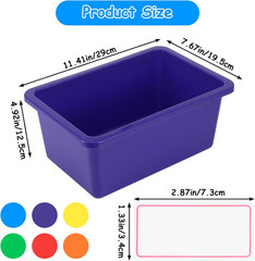 Colorful 6PCS Stackable Storage Bins with Labels for Toys & Organizing
