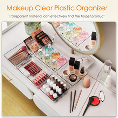 New Drawer Organizer 10 Pack Large Clear Plastic Set 3 Size Versatile Bathroom