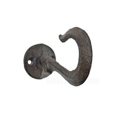 Industrial Ceiling Clevis Eye Wall Hook Heavy Duty Cast Iron Antique Brown Look