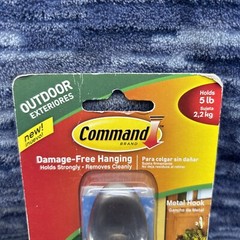 3M Command Outdoor Large Metal Hook, Foam Strips, 5Lb Hold {Wall 1}