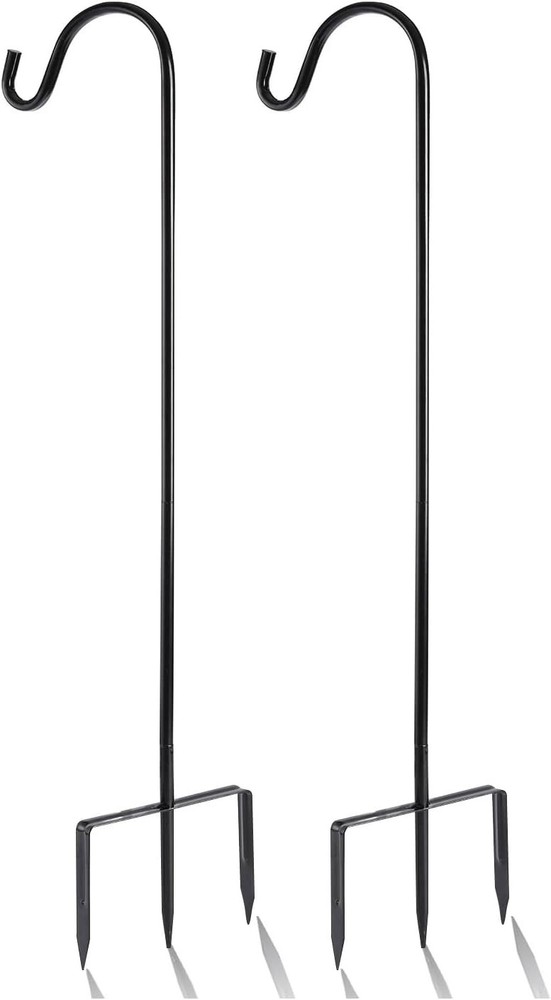 2 Pack Shepherd Hooks 31″ Metal for Solar Lights, Lanterns, Bird Feeders