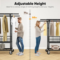 HOKEEPER Heavy Duty Clothes Rack Load 635 LBS, Clothing Rack for Hanging Clothes