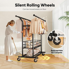 HOKEEPER Heavy Duty Clothes Rack Load 635 LBS, Clothing Rack for Hanging Clothes