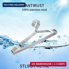 Metal Hangers Clothing Heavy Duty for Closet Stainless Steel Hanger 16.5in by WY