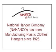 NAHANCO 505HU Heavy Duty 17in Clear Plastic Shirt Hangers Pack of 65 Made USA