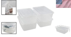 Set of 4 Stackable Clear Plastic Storage Bins with Latching Lid – 14 Quart