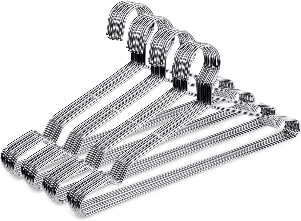 Fayleeko Wire Coat Hangers 40 Pack Strong Heavy Duty Stainless Steel Metal Ultra